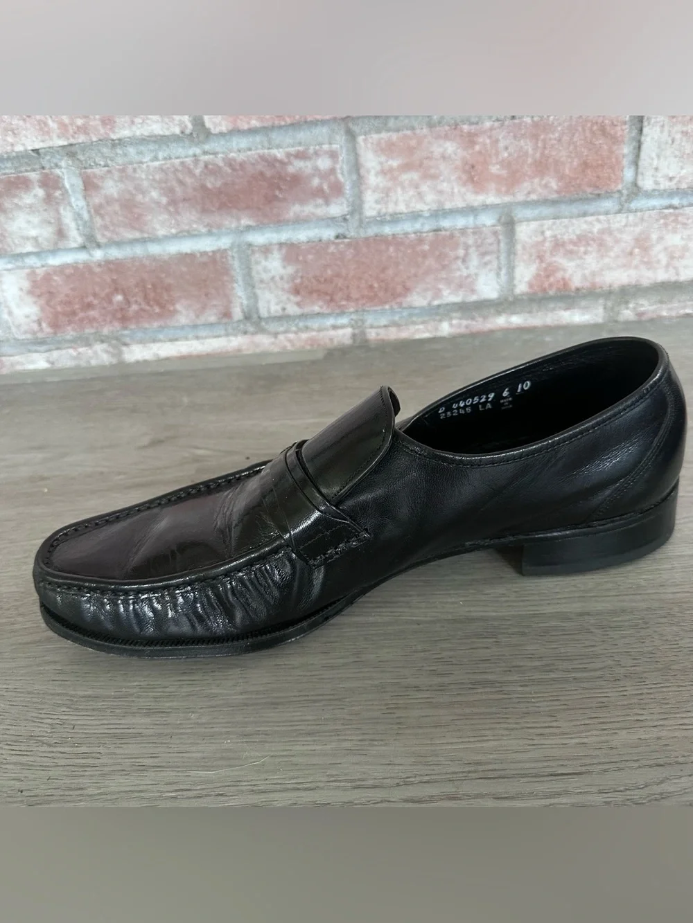 Florsheim Bit Black Dress Shoes Slip On Loafers Men’s 12 D Leather Office